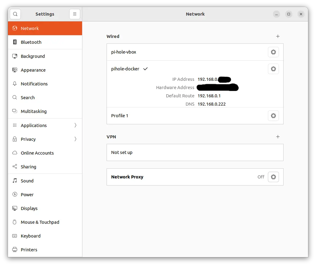 Network Manager Settings