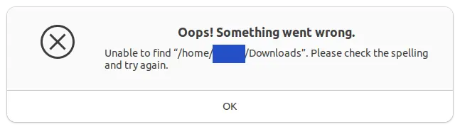 A screenshot picture of an error message.